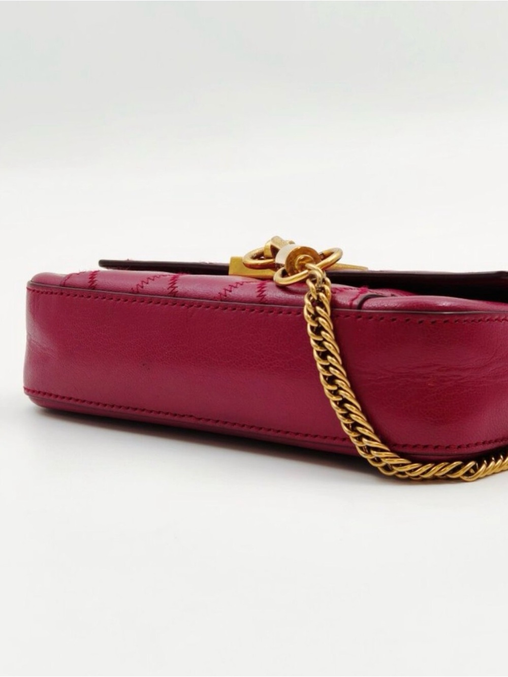 Givenchy Quilted Burgundy Crossbody Bag with Gold Chain - Picture 5 of 14